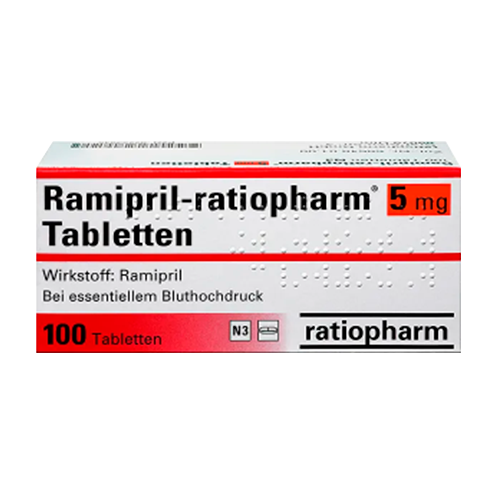 Ramipril 5 mg mit 100 tabletten von Ratiopharm
