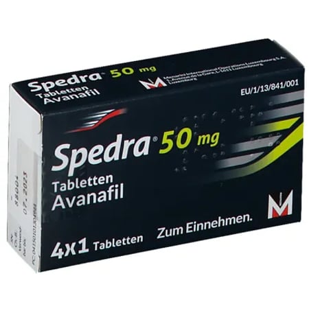 Tablette Spedra 50 mg mit 4 Filmtabletten von Menarini