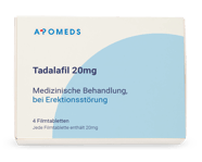 Packung Tadalafil 20 mg mit 4 Filmtabletten
