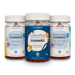 Biotin Gummies 5000 mcg 180g, CobraPlus Gummies 150g,  Multivitamin Gummies 150g.