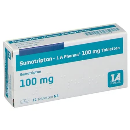 Sumatriptan 100mg, 12 Tabletten von 1A Pharma