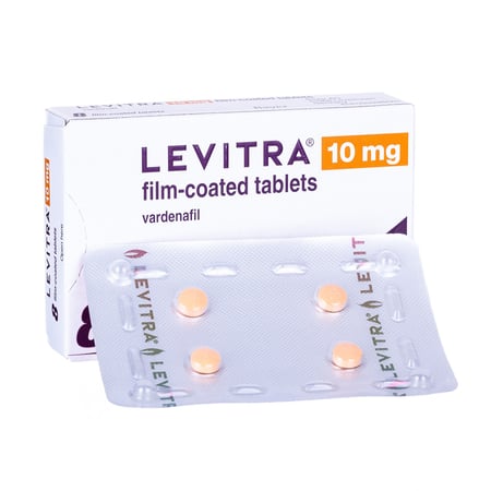 Pakke med Levitra 10 mg 8 filmovertrukne tabletter