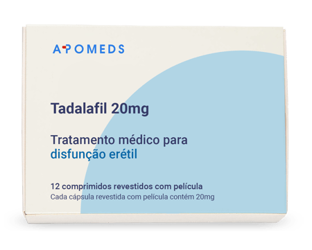 Pacote Tadalafil 20 mg com 12 comprimidos revestidos
