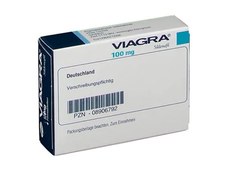 Rückseite der Packung Viagra 50 mg mit 4 Filmtabletten von Pfizer
