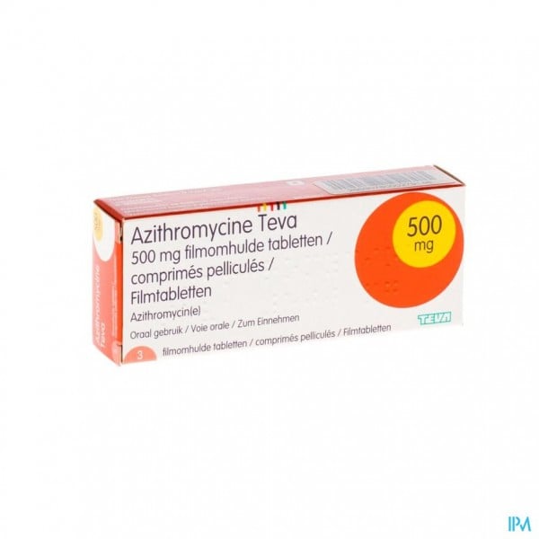 zithromycine 500 mg 3 tabletter fra Teva