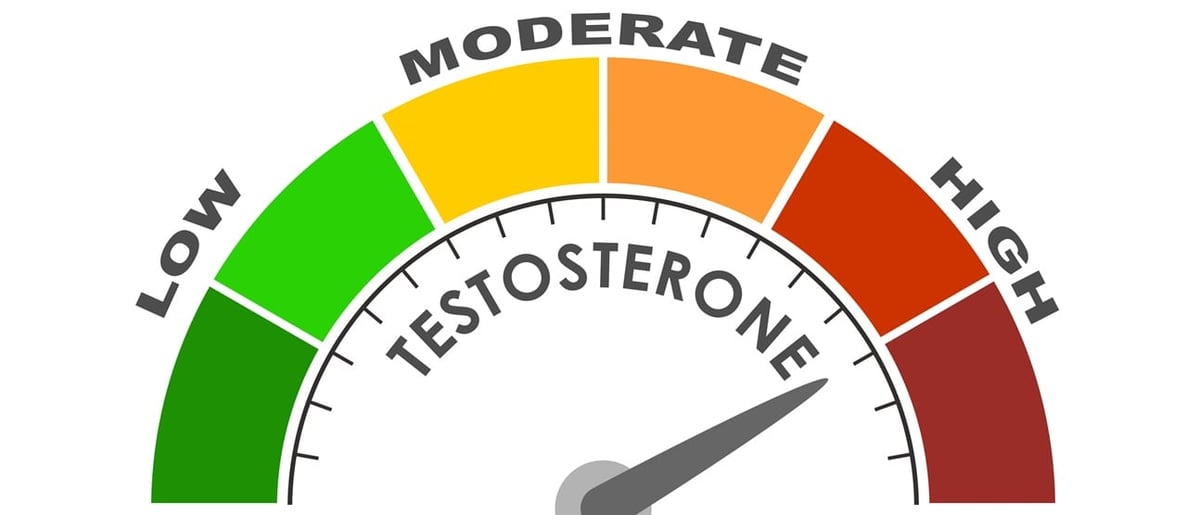 Eine Skala, die einen zu hohen Testosteronspiegel anzeigt