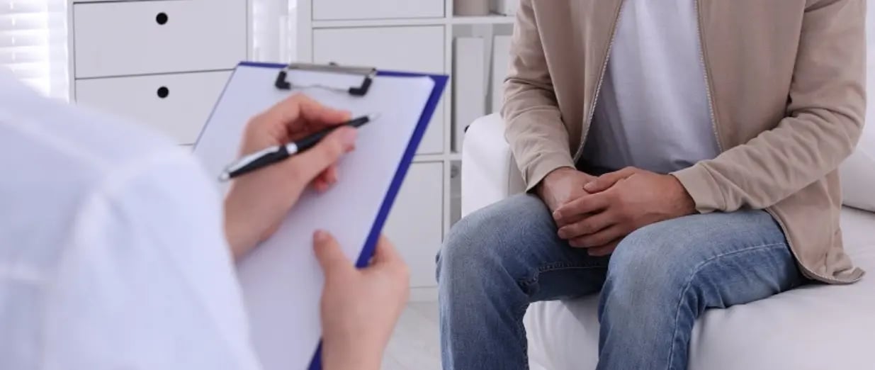 A man visiting a doctor