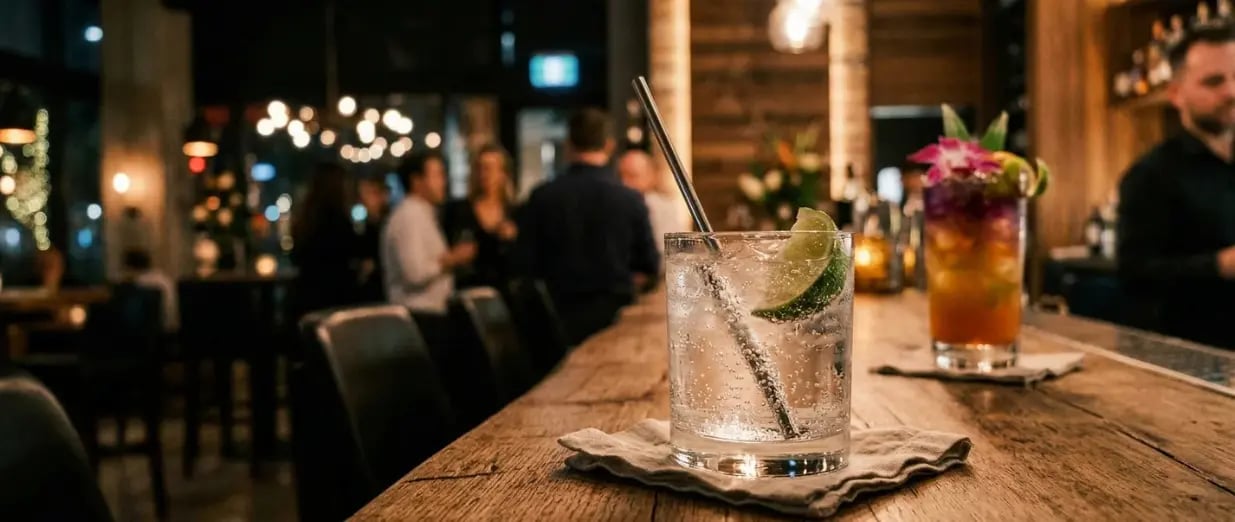 Cocktails auf einer Bar-Theke in einem Restaurant