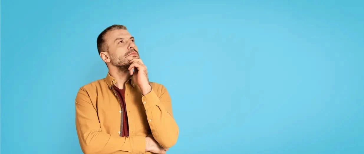 A man is considering his options