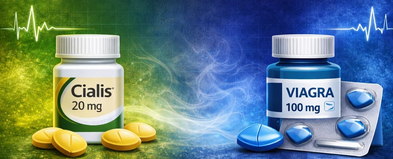 Gelbe Cialis-Pillen gegenüber blauen Viagra-Pillen