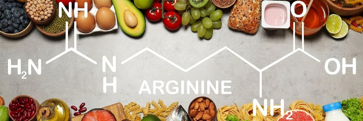 Vários produtos alimentares que contêm L-arginina