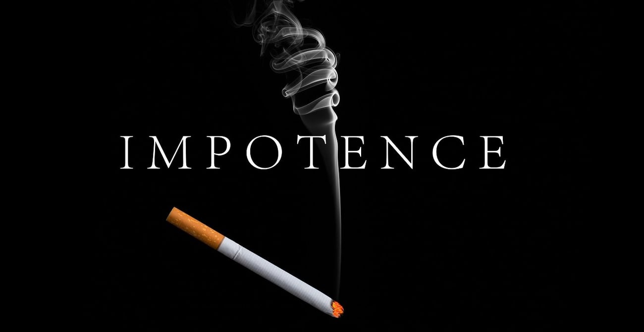 Das Bild einer Zigarette mit der Aufschrift "Impotenz".
