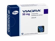Uma embalagem de Viagra de 50 mg com 12 comprimidos