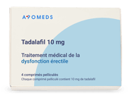 Une boîte de 4 comprimés de tadalafil à 10 mg