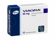 En förpackning med Viagra 50 mg innehållande 12 tabletter