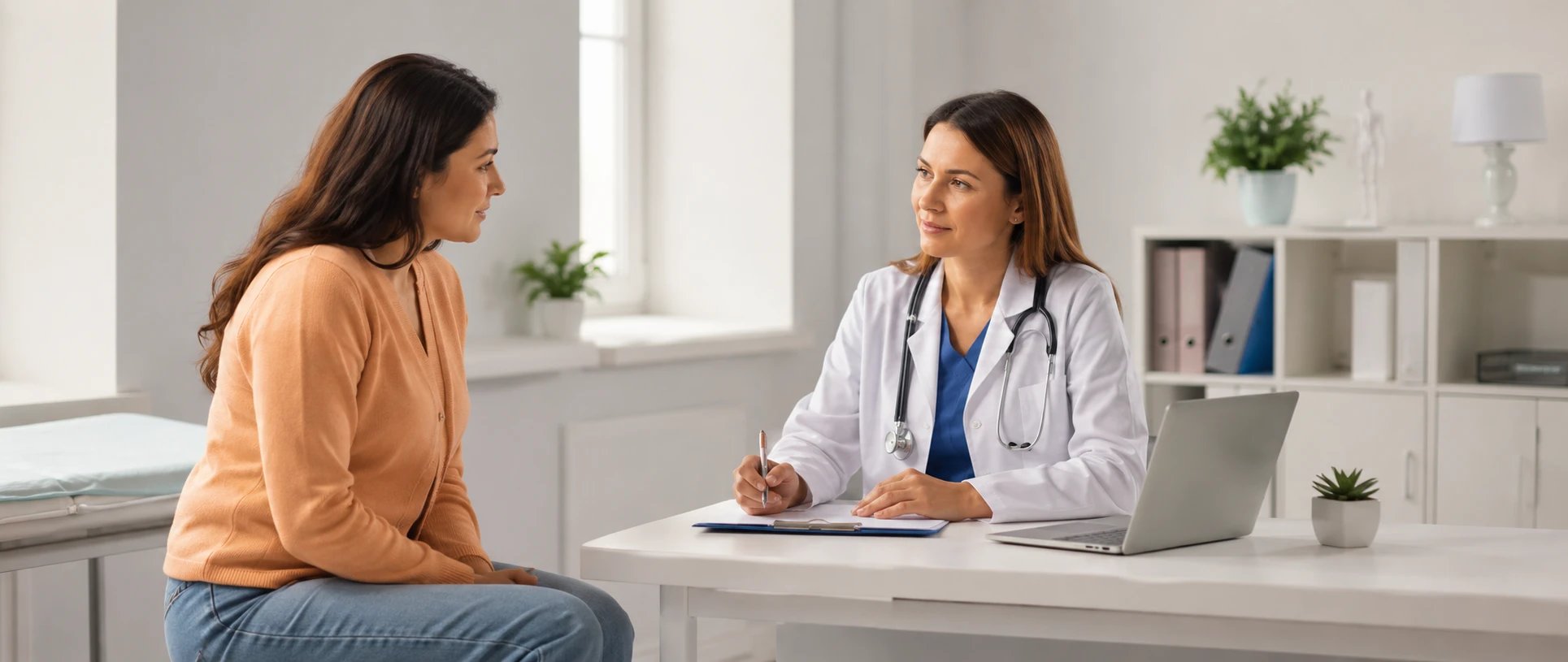 Woman getting a doctor