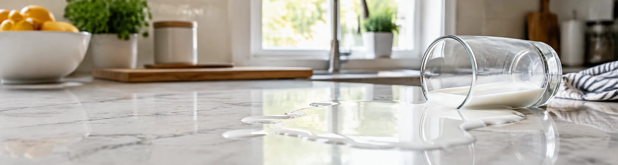 milk spilled on the table