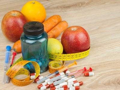 Äpfel, Gemüse und Medikamente zur Gewichtsreduktion