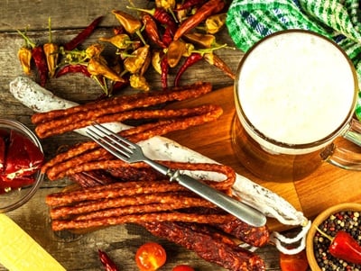 Ungesunde Lebensmittel auf dem Oktoberfest