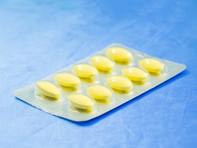 Eine Blisterpackung mit Tadalafil-Tabletten
