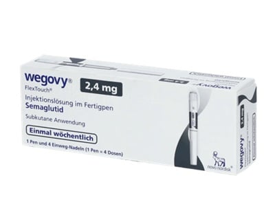 Packung Wegovy 2,4 mg in Fertigpen