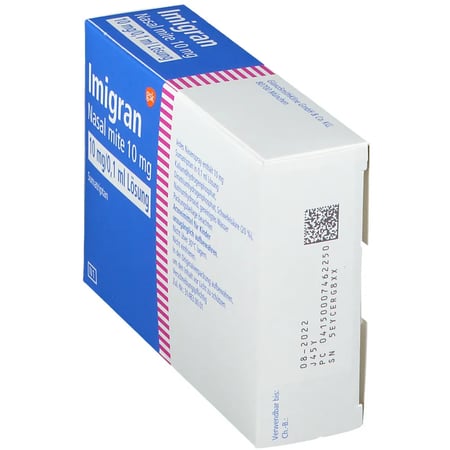 Imigran Nasal 10 mg/0.1 ml Lösung Verpackung von der Seite