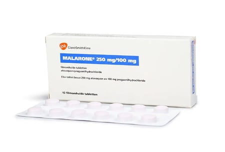 Malarone 250 mg 12 filmdragerade tabletter
