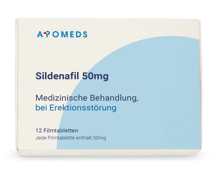 Packung Sildenafil 50 mg mit 12 Filmtabletten von 1A Pharma