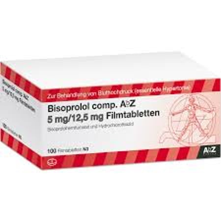 Eine Packung Bisoprolol 5mg von AbZ Pharma mit 100 Tabletten