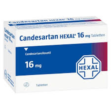 Eine Packung Candesartan Hexal 16 mg mit 98 Tabletten