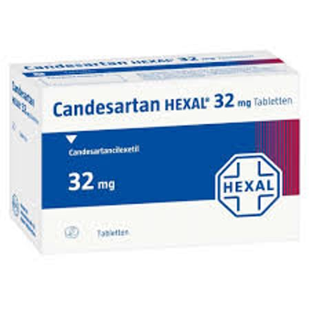 Eine Packung Candesartan Hexal 32 mg mit 98 Tabletten