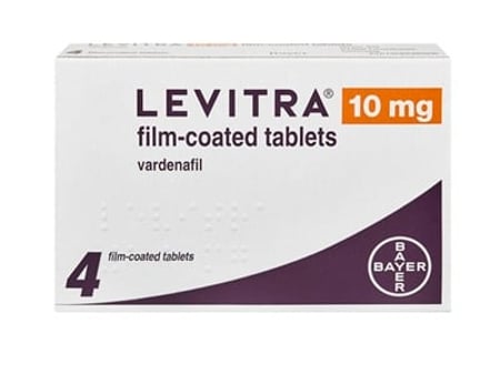 A pack of Levitra 10 mg – 4 tablets.