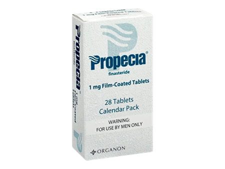 A pack of 28 tablets of Propecia 1 mg.