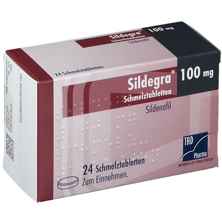 En pakke Sildegra 100 mg 24 smeltetabletter