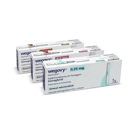 Wegovy Injektionslösung in Fertigpens mit 0,25 mg, 0,5 mg und 1,0 mg Dosierungen