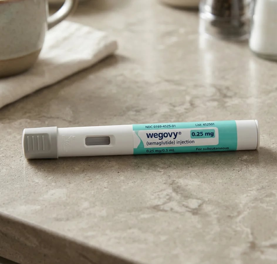Wegovy pen on the table
