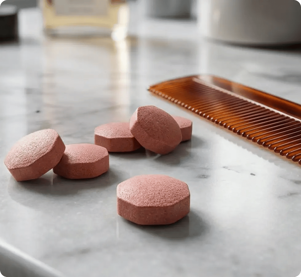 Finasterid-Tabletten in einer Pillenbox