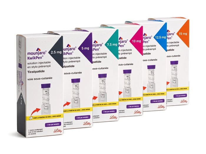 Boîtes de Mounjaro dans tous les dosages