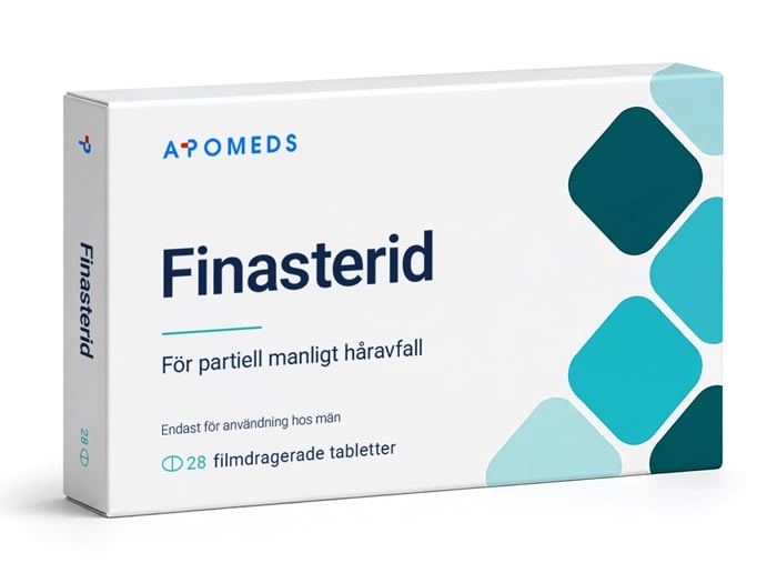 En förpackning med 28 tabletter Finasterid