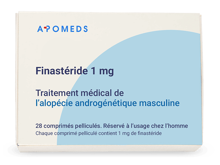 Une boîte de Finastéride 1 mg contenant 28 comprimés
