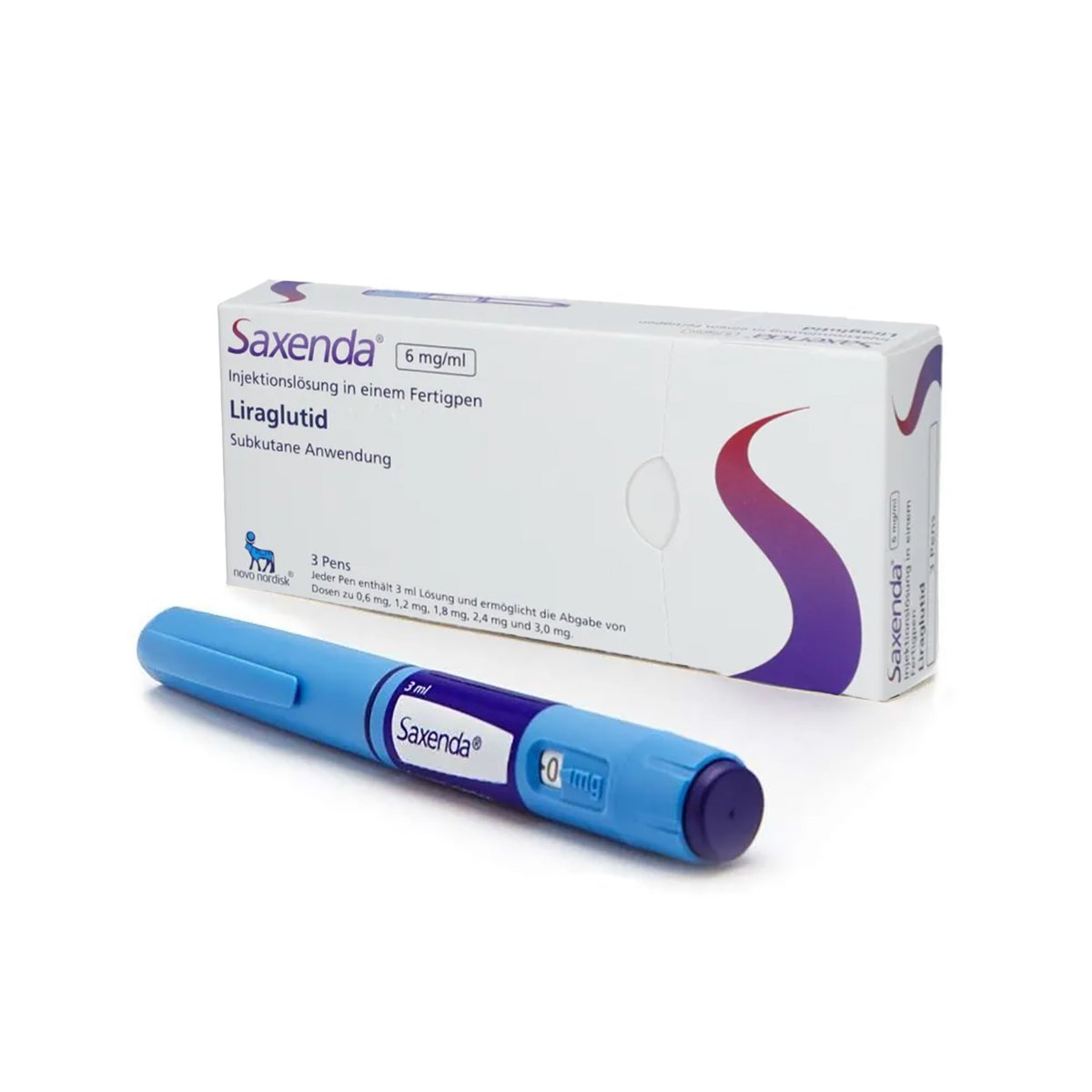 Saxenda, solution injectable à 6 mg/ml et boîte