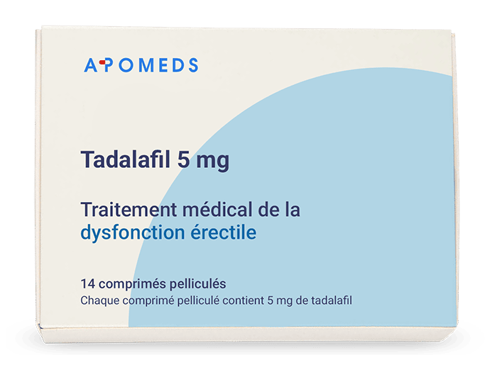 Une boîte de Tadalafil Daily 5 mg contenant 14 comprimés pelliculés