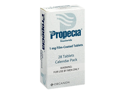 A pack of 28 tablets of Propecia 1 mg.
