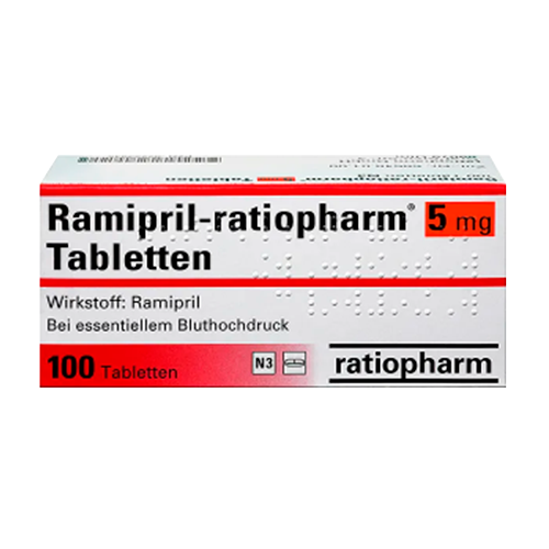 Ramipril 5 mg mit 100 tabletten von Ratiopharm