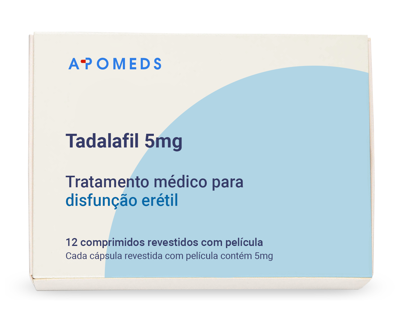 Pacote Tadalafil 5 mg com 12 comprimidos revestidos