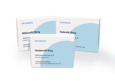 estpakke Generisk Sildenafil 25mg, Tadalafil 10mg, Vardenafil 5mg